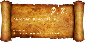 Panczer Kleofás névjegykártya